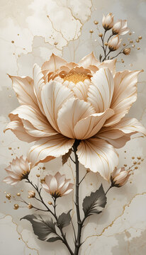 Natural Marble Tiles, Interiror, stylized flower Floor Tile