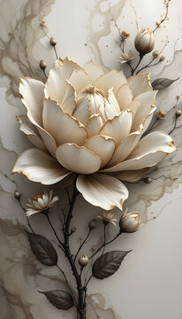 Natural Marble Tiles, Interiror, stylized flower Floor Tile