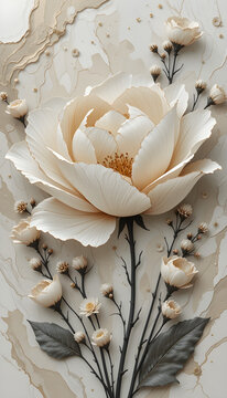 Natural Marble Tiles, Interiror, stylized flower Floor Tile