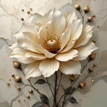 Natural Marble Tiles, Interiror, stylized flower Floor Tile