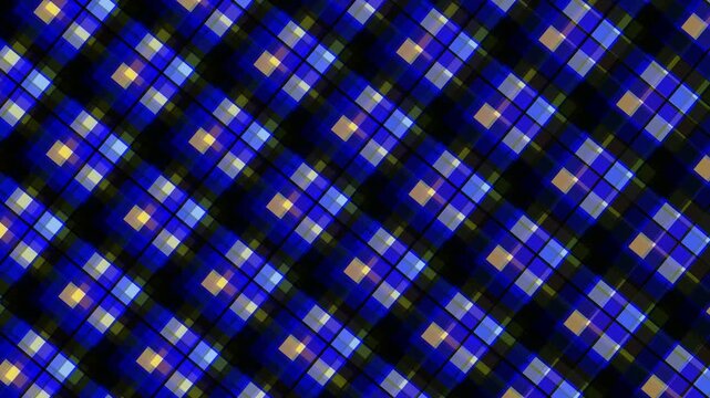 Vibrant blue and yellow pixelated pattern on dark background
