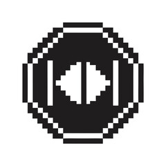 Fototapeta premium Pixel Art Play and Pause Button Icons, Black and White Retro 8-Bit Media Control UI
