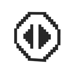Obraz premium 8-Bit Pixel Art Play and Pause Button Icons for Vintage Video Game Interface Design