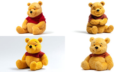 set of teddy bears isolated on white