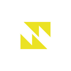 Logo yellow electric spark unique design abstract isolated with white background