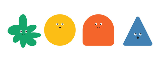 Illustration set character doodle unique abstract isolated