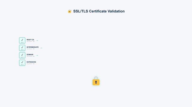 SSL TLS certificate validation, secure connection, padlock icon, cybersecurity, encryption