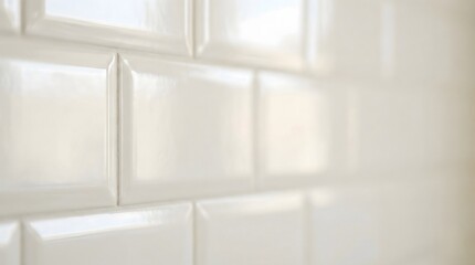 White Glossy Subway Tiles Background