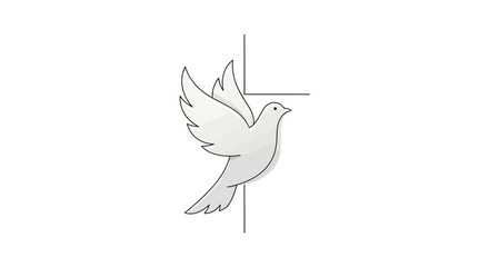 Fototapeta premium Peaceful dove in flight with elegant wings spread wide