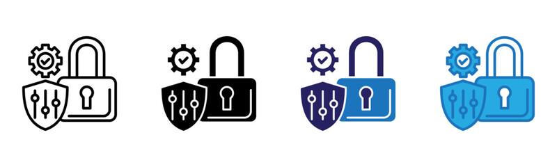 Protection Icon Multi Style Vector Illustration