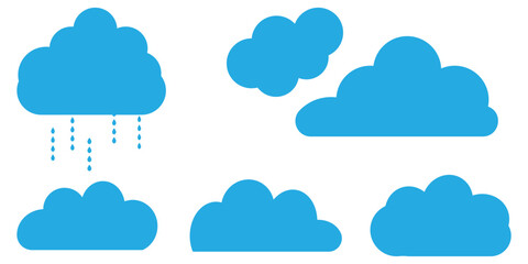Fototapeta premium Collection of cloud shapes vector. Cloud icon set. eps 10