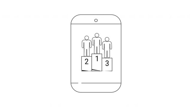 Mobile App Leaderboard Illustration - Digital Success and Competition.