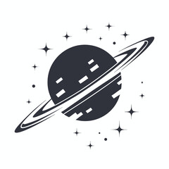 Futuristic Alien Planet with Two Suns, Vector Illustration