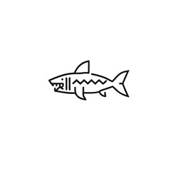 Monochromatic pixel shark silhouette, vector art for web