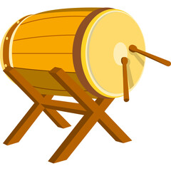 Islmaic Drum Flat Illustration
