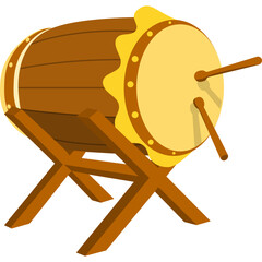 Islmaic Drum Flat Illustration