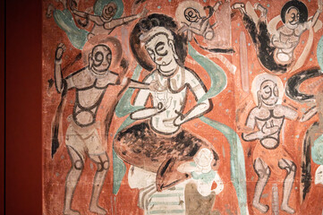 Obraz premium Ancient Buddhist graffiti murals in the Dunhuang Caves of China
