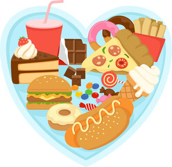 Junk food Group Heart Plate