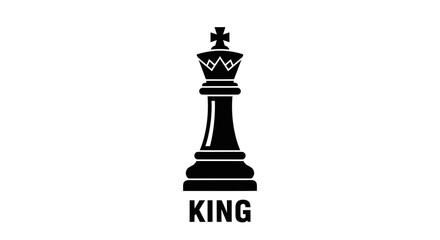 Fototapeta premium Chess King Icon – Strategy Leadership Power Game Symbol Illustration