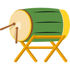 Islmaic Drum Flat Illustration