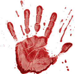 bloody silhouettes of human palm prints with blood stains isolated on transparent background © YoYo & J studio