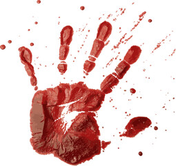 bloody silhouettes of human palm prints with blood stains isolated on transparent background © YoYo & J studio