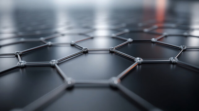 Close-up of a futuristic, hexagonal pattern showcasing advanced technology and design, emphasizing innovation and detail.