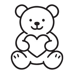 Obraz premium Cute teddy bear illustration for a childhood toy or Valentine's gift