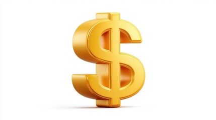 Obraz premium Shiny golden dollar sign symbol representing wealth and financial success