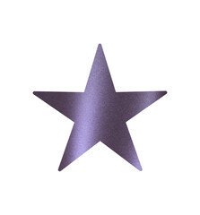 Obraz premium Purple metallic star shape with a smooth textured surface, isolated on a clean background. Minimal