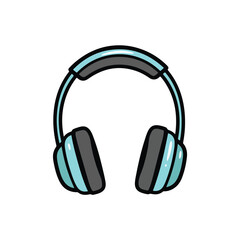 A cartoon-style illustration of headphones