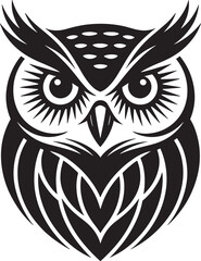 Fototapeta premium Minimalist Owl with Intense Eyes Silhouette