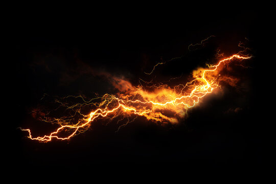 Glowing Golden Electric Firebolt Energy Beam