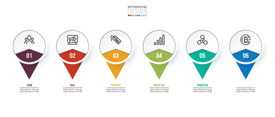 Infographic template business concept with step.