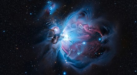 Vibrant cosmic nebula in deep space with stars