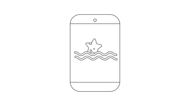 Starfish on Phone Screen - Ocean Life Icon Animation.