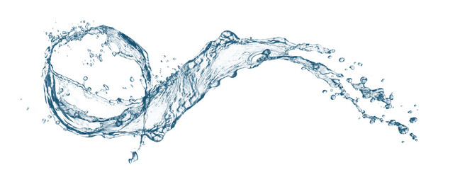 抽象的な青い水しぶきの3dイラスト