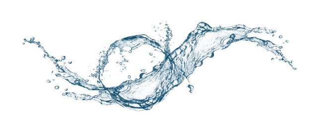 抽象的な青い水しぶきの3dイラスト