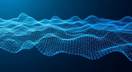 Vibrant blue network waves on dark background