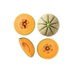 Cantaloupe melon whole and cut