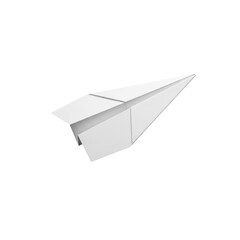 White paper airplane On Transparent Background