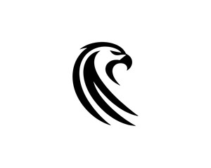 Obraz premium Eagle logo design vector illustration black and white icon