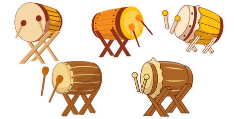  Islmaic Drum Flat Illustration