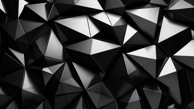 Abstract dark geometric low poly background with sharp edges and reflections