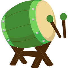  Islmaic Drum Flat Illustration