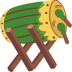  Islmaic Drum Flat Illustration