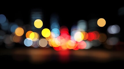 Vibrant Bokeh Lights Abstract Background Night Cityscape.