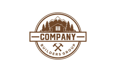 Obraz premium Home logo cabin house rent logo design