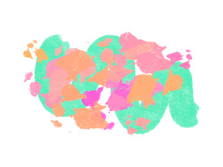 ポップなカラフルなインクの抽象的な背景フレーム　ピンク、グリーン