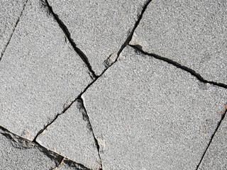 Obraz premium Crack wall texture background broken earthquake effect, whtie grey building cement damage pattern plaster grunge black line paint surface abstract, construction rough street concrete backdrop